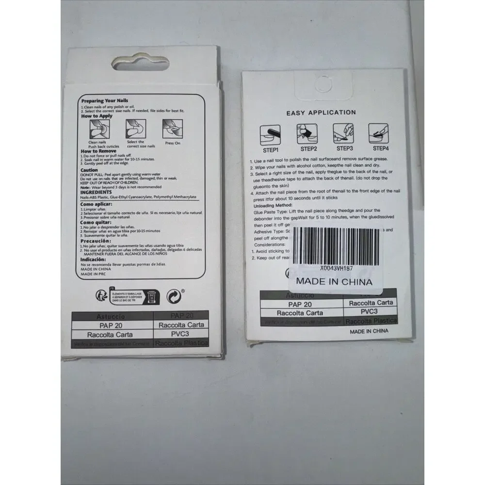 False Nails Beautiful Nail Do it Yourself KITS Lot Of 8 packs NIB 24‎ In Ea/glue